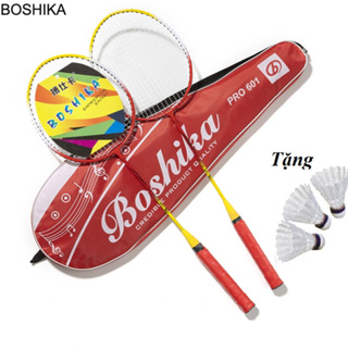 Bộ 2 chiếc vợt cầu lông BOSHIKA 601 chất lượng cao tặng kèm 3 quả cầu