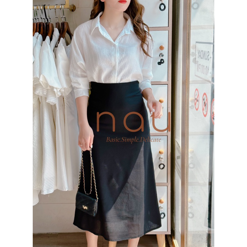 Áo sơ mi gân tay bo bản mặc 2 kiểu