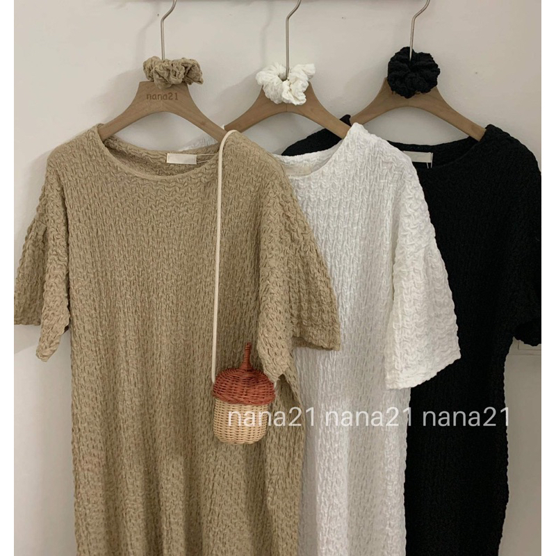 Váy thun trơn xếp nhăn Nana21 Nanastore21