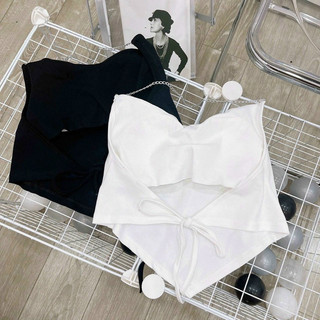 Áo croptop dây xích có mút ngực