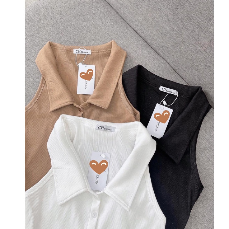 Áo croptop cổ trụ sexy cá tính, áo thun gân co giãn Okélla