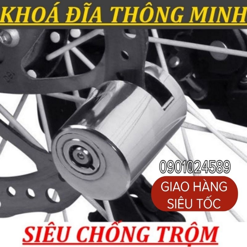 Khoá phanh đĩa xe máy chống trộm - Khoá đĩa xe máy chất liệu INOX nguyên khối chịu lực bảo vệ an toàn chiếc xe của bạn