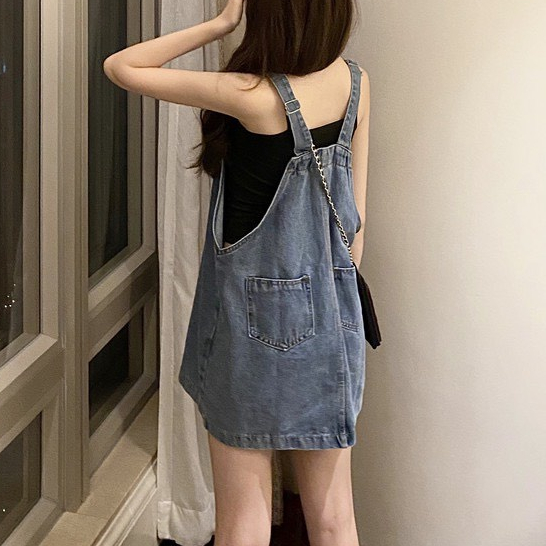 Váy yếm jeans ngắn KABICO váy yếm nữ kaki dáng rộng trẻ trung thanh lịch phong cách Hàn Quốc Y10 | BigBuy360 - bigbuy360.vn