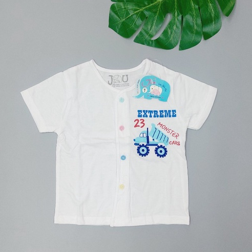 Áo Sơ Sinh Jou, Áo Tim Jou Tay Ngắn Cúc Giữa 100% Cotton Cho Bé Từ Sơ Sinh - 10 Kg