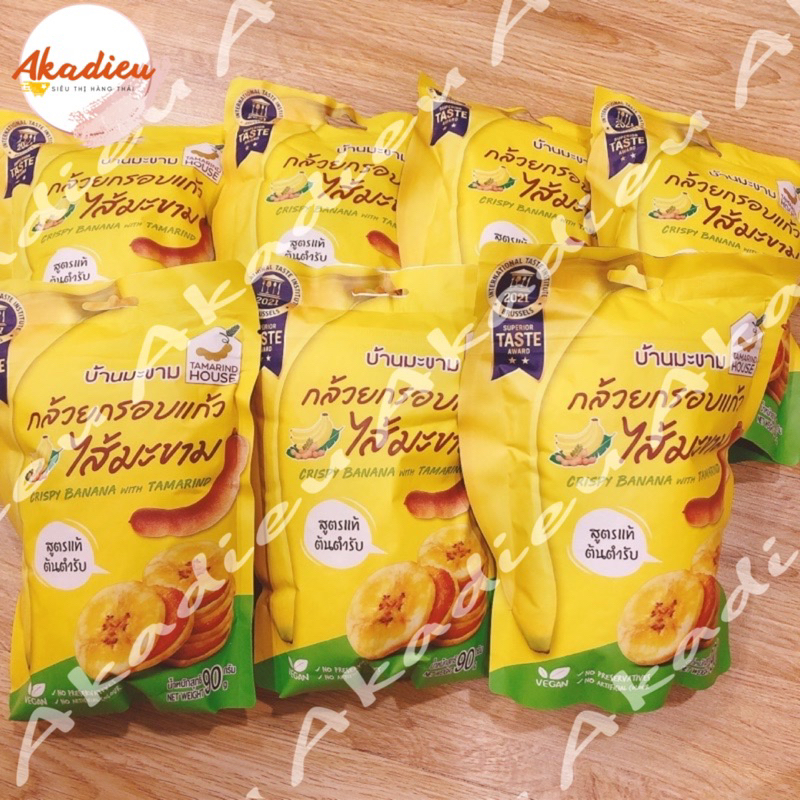 Chuối sấy kẹp me chua ngọt Thái Lan gói to 90gr