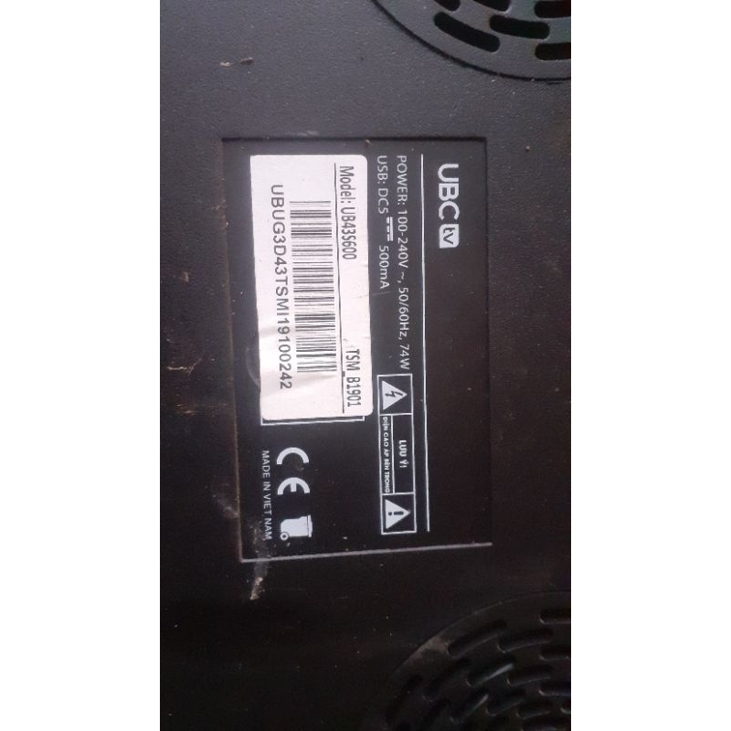 Bo mạch smart tivi UBC TV 43S600 bóc máy