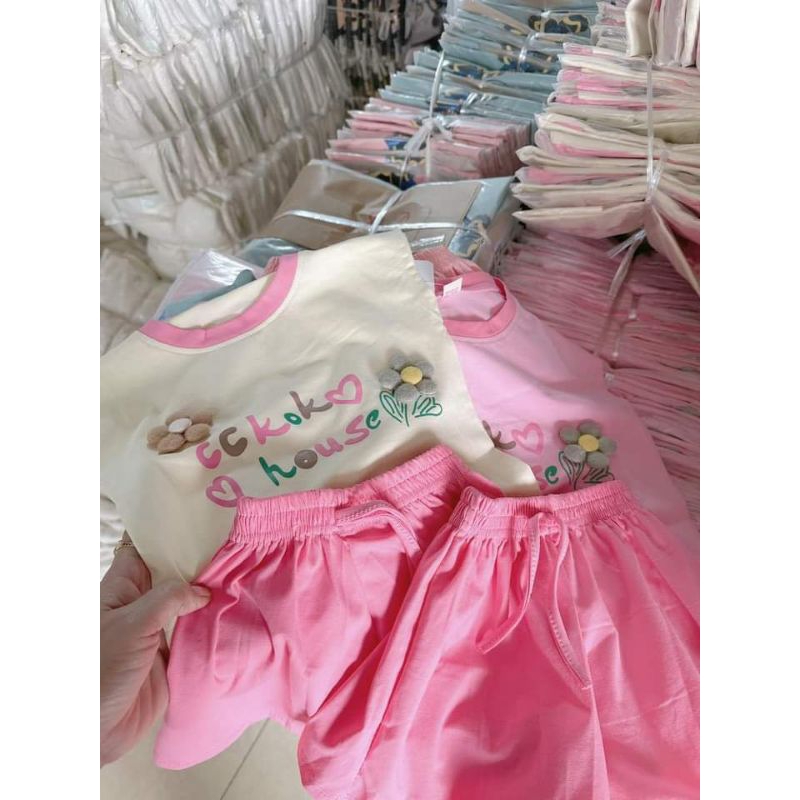 Bộ hoa 2cho bé 8_22kg chất cotton tàu