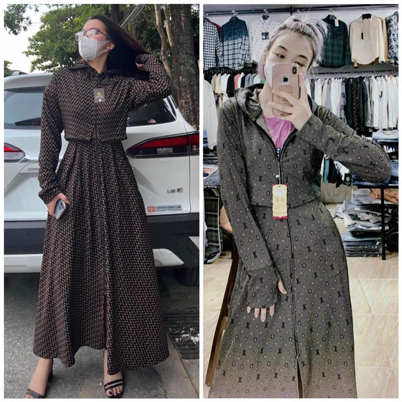 Áo Choàng Chống Nắng Dáng Váy 2 lớp UMI Crotop ngoài thiết kế Chất mát, Dày hàng loại 1