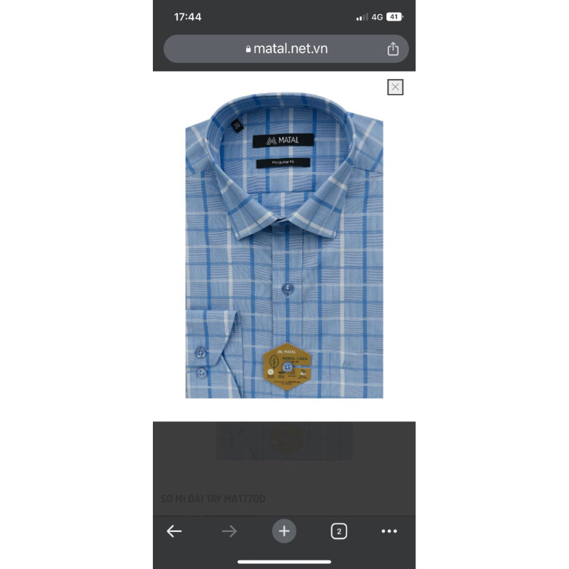 MATAL Áo sơ mi dài tay MA1770D