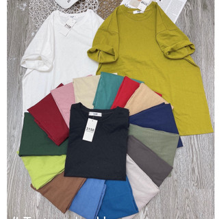 Áo thun trơn from rộng tay lỡ chất cotton khô đủ màu