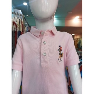 Áo thun polo bé trai màu hồng