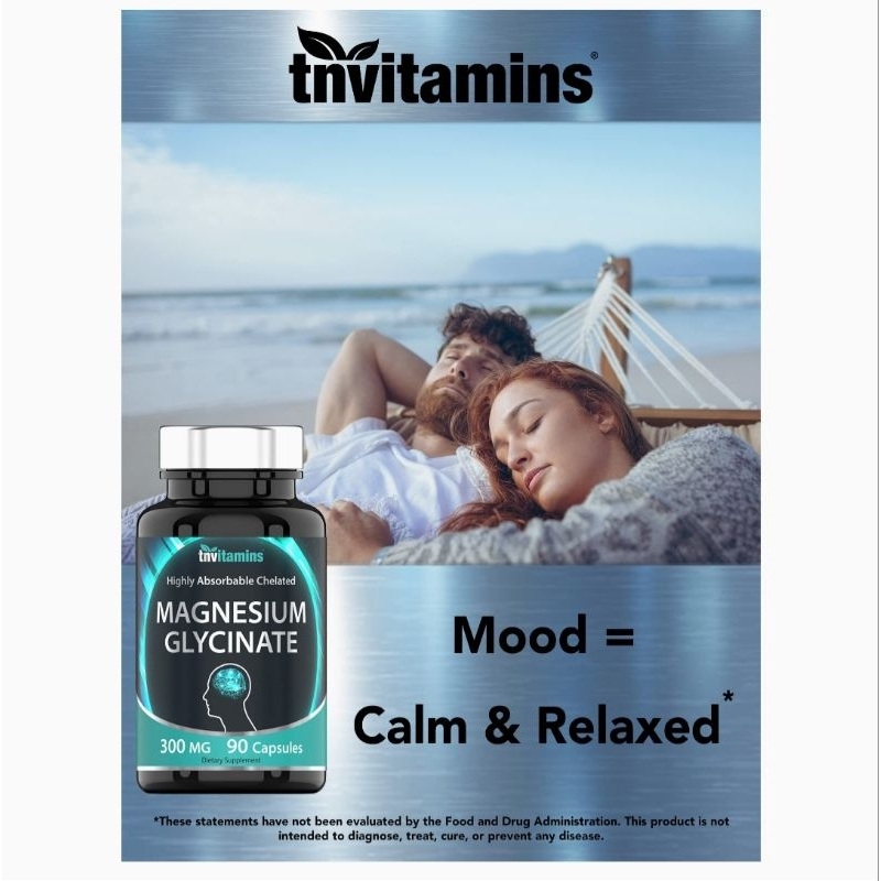 Viên Uống Magnesium Glycinate 300mg Tăng Cơ, Ngủ ngon, Khỏe Tim, Cân Bằng Cảm Xúc tnvitamins