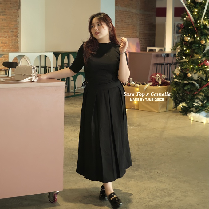 Chân váy xếp ly dài ⚡️𝐁𝐈𝐆𝐒𝐈𝐙𝐄⚡️ form đẹp, che khuyết điểm và hack dáng - Camelia Midi