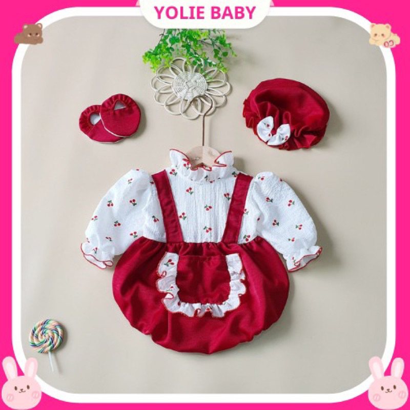 Body túi đỏ giả yếm sét 3 chi tiết cho bé 4kg đến 12kg