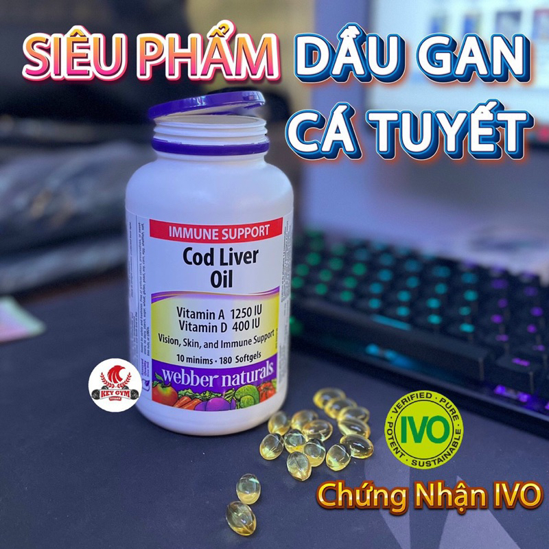 Dầu Gan Cá Tuyết Webber Natruals Cod Liver Oil 180 Viên