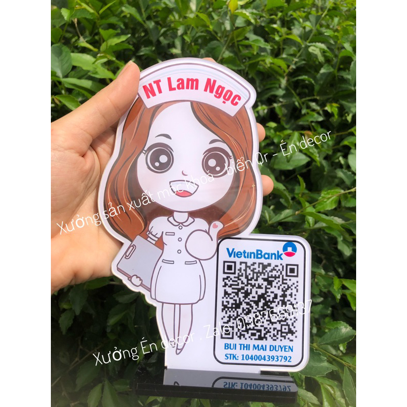 Biển Qr hình Y TÁ QUẦY THUỐC 2 mặt 2 mã ngân hàng, THIẾT KẾ FREE THEO YÊU CẦU