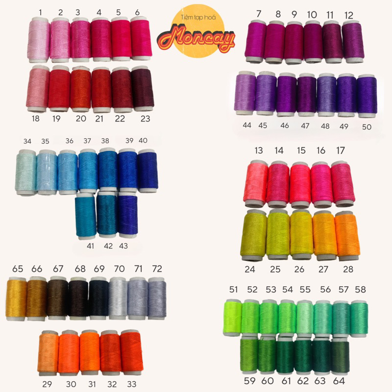 Chỉ thêu lụa băng siêu bóng (Mã 41 đến 72)