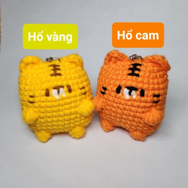 Móc khóa mèo con móc len gắn chuông - Amigurumi cat 🐱