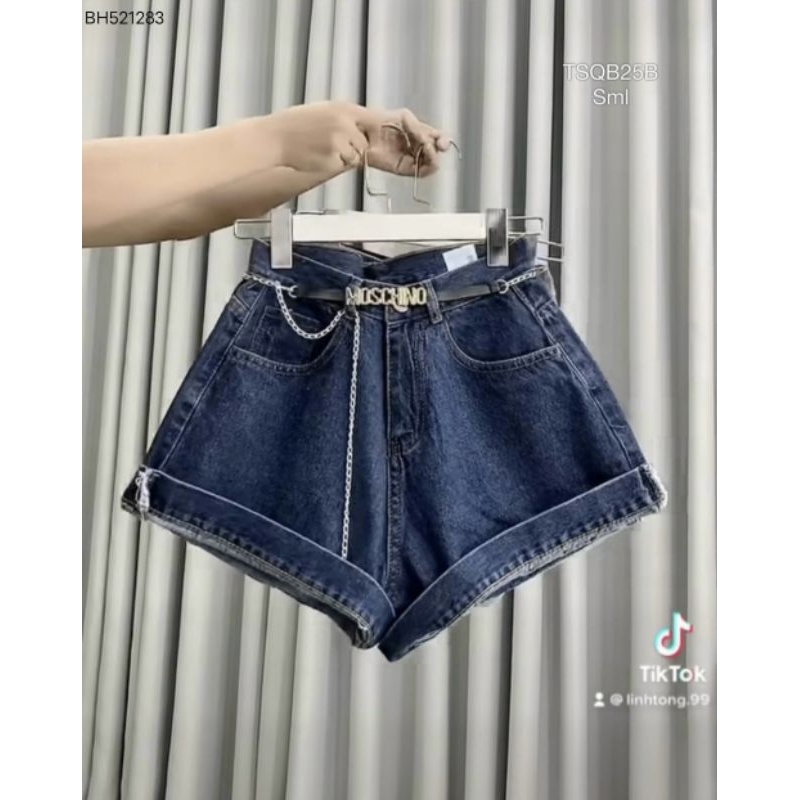 QUẦN SHORT JEAN COTTON KÈM NỊT HÀNG VNXK (3 màu)