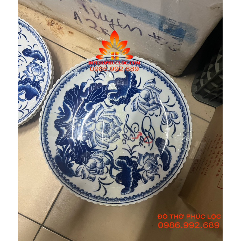 Đĩa thờ men lam 18-20-22-24