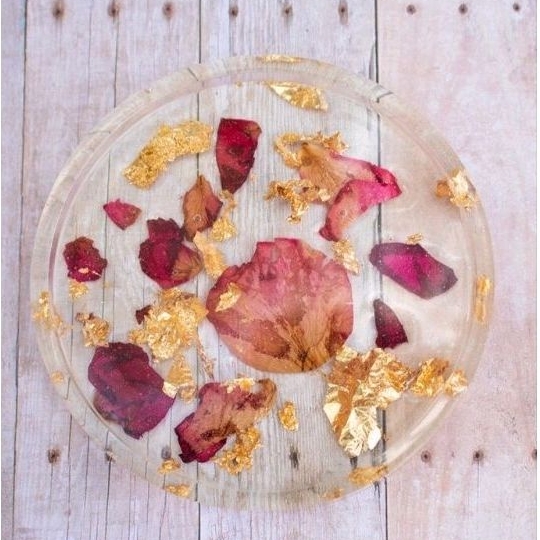 Khuôn lót ly hình tròn có gờ dùng trong thủ công Resin, Jesmonite, thạch cao....