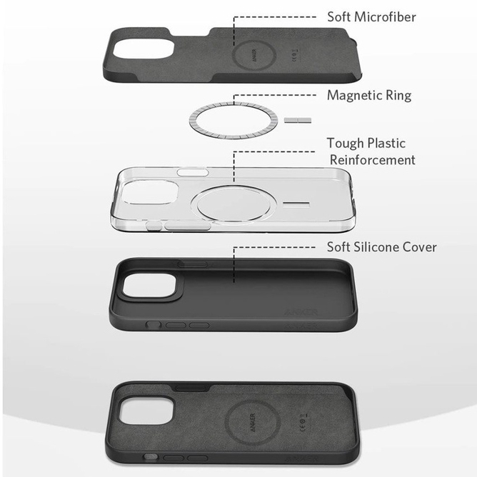 Ốp lưng Silicon Anker - Hỗ Trợ Sạc Nam Châm - Hàng Chính Hãng Có Tem Cào Check - New Sealbox