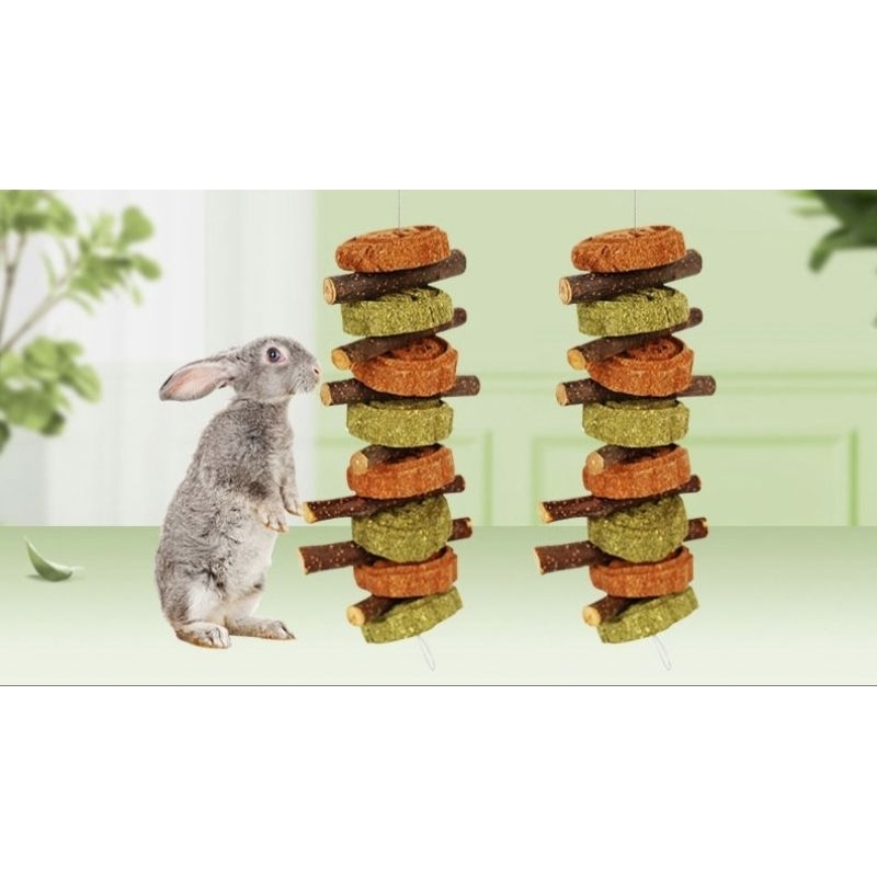 Bánh Cỏ Xâu Thảo Mộc ,carot Treo Chuồng Cho Thỏ - Bọ - Chinchilla - Sóc - Hamster