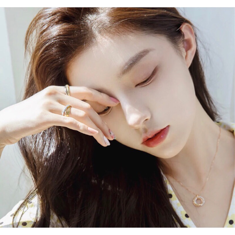 Nhẫn nữ mạ vàng thiết kế cao cấp mẫu mới Cartier 2023