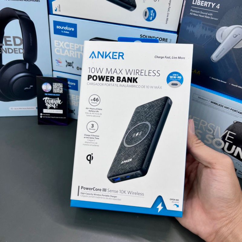 Pin sạc dự phòng không dây ANKER  A1617 PowerCore III 10000mAh PD 18W tích hợp sạc không dây 10W - Bảo hành 12 tháng