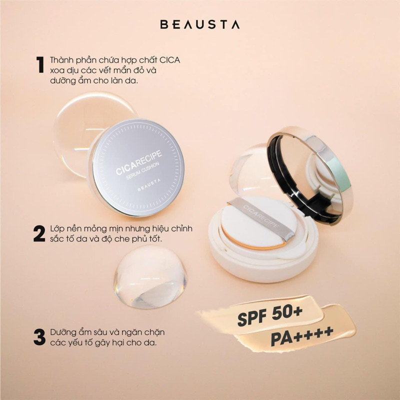 Phấn nước Beausta Cicarecipe Serum Cushion 15gr