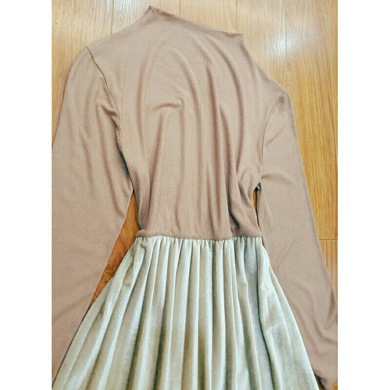 Đầm xòe phối nhung sz M