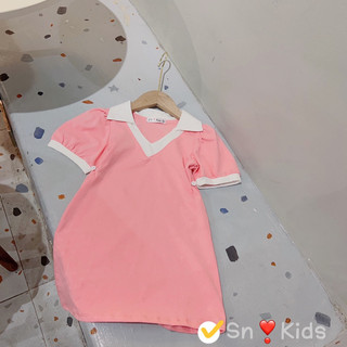 XẢ Váy đầm cổ V cho bé gái