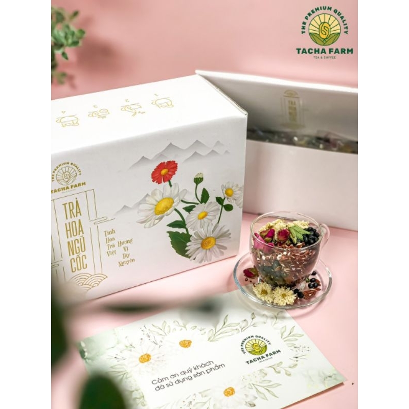 Trà hoa ngũ cốc túi lọc Tacha Farm [Đậu đen xanh lòng, gạo lứt huyết rồng, hoa cúc, hoa hồng, cỏ ngọt]