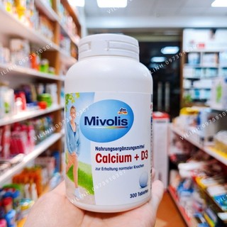 Viên uống bổ sung canxi Mivolis Calcium + D3 Tabletten, 300 viên, date 05/25