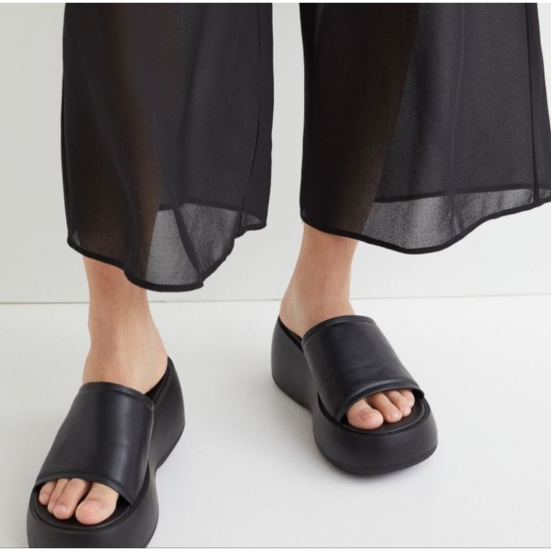 Dép Bánh Mì Nữ Đế Cao 7cm, Dép Bánh Mì Quai Ngang Ｍàu Trắng Đen Kem, Đế Xuồng Nữ Tính HOT Nhất Hiện Nay