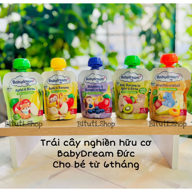 Trái cây nghiền hữu cơ Babydream Đức cho bé từ 6 tháng (Date 7/2024) - Bituti Shop
