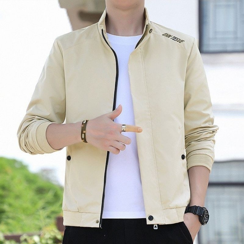 Áo khoác gió cổ đứng thời trang công sở dành cho nam có hình phản quang có video