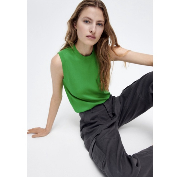 Áo ba lỗ len lông thỏ Zara mềm mát ôm body