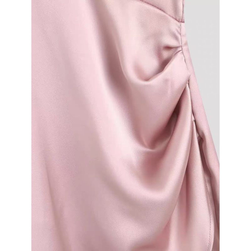 Đầm sơ mi dài tay vải phi lụa TQ