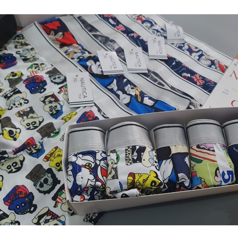 Quần lót nam in hình thun lạnh, quần sịp nam đùi thun lạnh hoạt hình doremon, shin, ... hàng hiệu 15