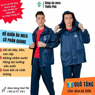 Áo Mưa Bộ Người Lớn cho Nam Nữ Size Lớn Chống Thấm,Có Kính Chắn Nước Che Mặt,Vải dù bền Thiên Phú