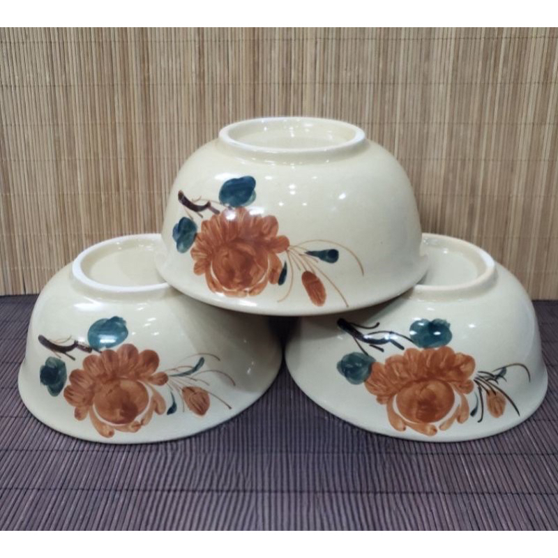 🍲SET 2 TÔ KEM KIỂU BÁT TRÀNG MẪU XƯA VẼ BÔNG KEM🍜 😘