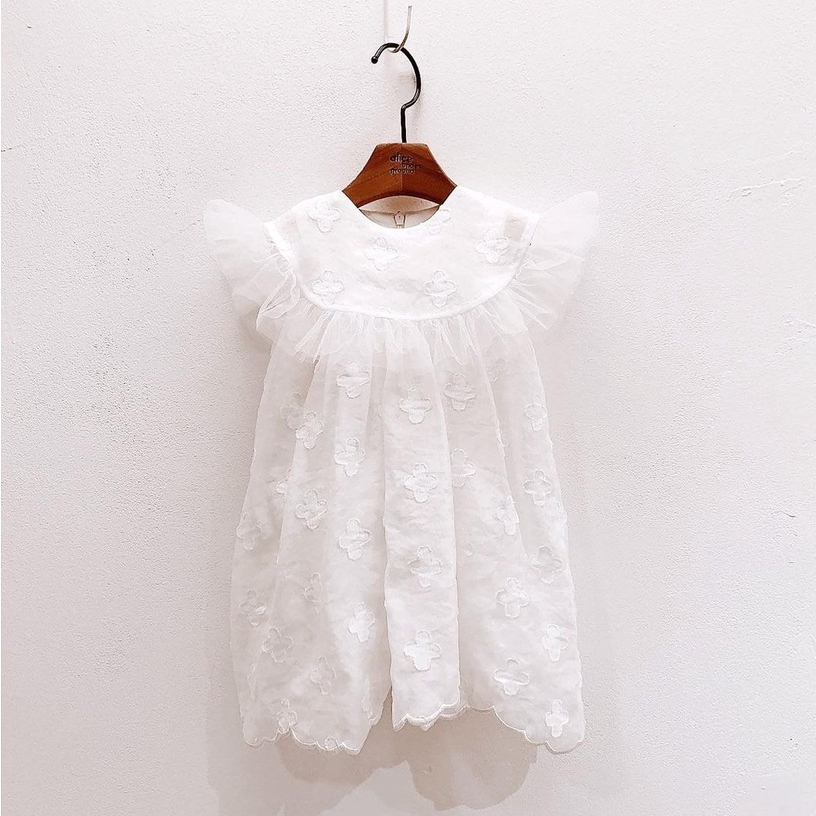 Váy sát nách ren hoa cao cấp LACLARTE thôi nôi , dự tiệc made in Korea cho bé gái thời trang trẻ em BABYKOREA