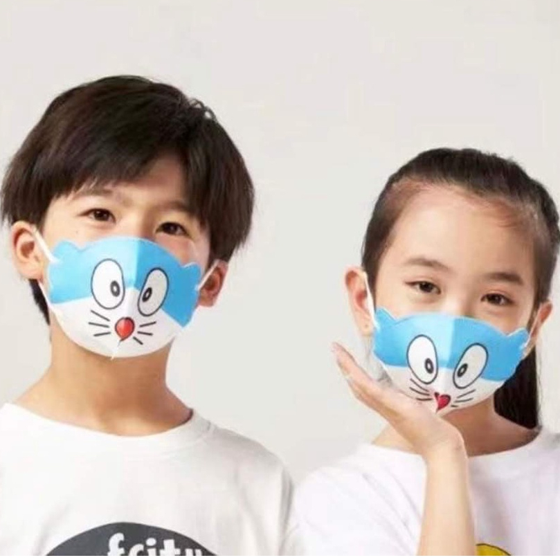 (Túi 10 chiếc) Khẩu trang 3D kháng khuẩn hình thú hình Đô rê mon Doremon Doraemon có tai dễ thương cho bé 4 - 10 tuổi