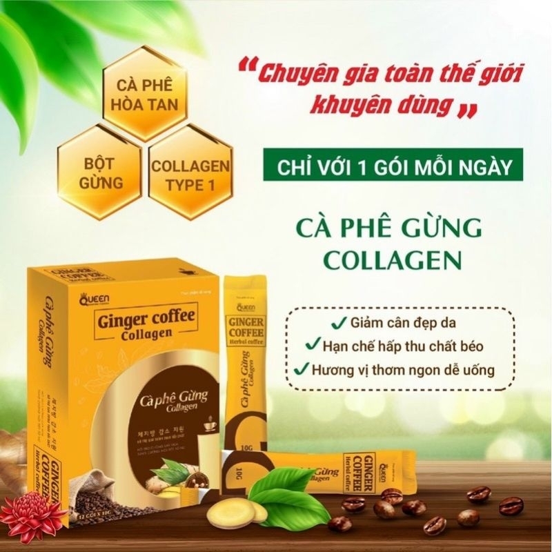 Ginger Coffee Cà Phê Gừng Giảm Cân Hộp 12 gói