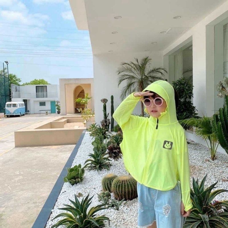 Áo nắng uv cho bé chất lụa lạnh siu mát về típSz L Xl bé 3 đến 12t