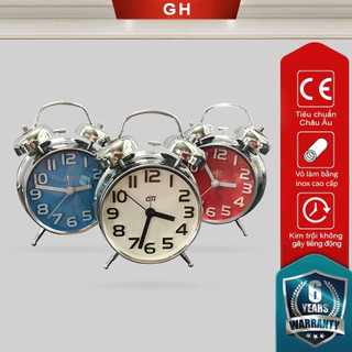 Đồng Hồ Để Bàn Báo Thức Shouse chuông to sang trọng cho phòng ngủ kim trôi không gây tiếng động