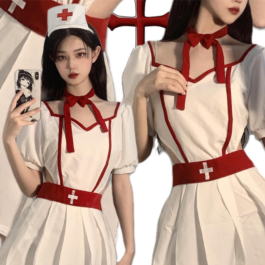 Cosplay nàng y tá 2 cách mặc gợi cảm - váy ngủ bodysuit hóa trang diều dưỡng bác sĩ sexy | BigBuy360 - bigbuy360.vn