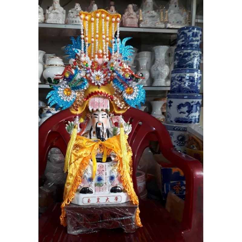 BỘ ÁO VÀ MÃO TƯỢNG NGỌC HOÀNG CAO 30 CM