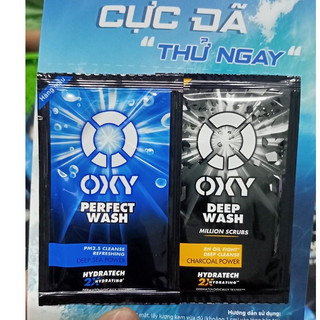 [ Hàng Tặng Chính Hãn] Combo 10 gói Sữa rửa mặt than hoạt tính có hạt sạch nhờn Oxy Deep Ứah 3g